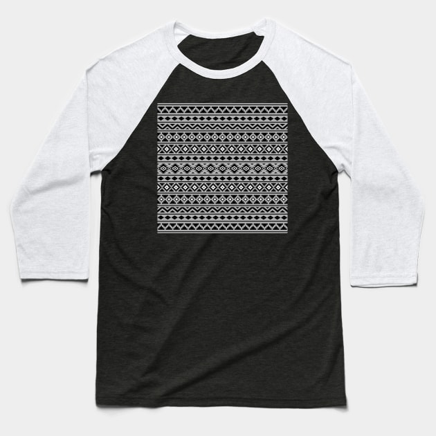 Aztec Essence Pattern II Black White Gray Baseball T-Shirt by NataliePaskell